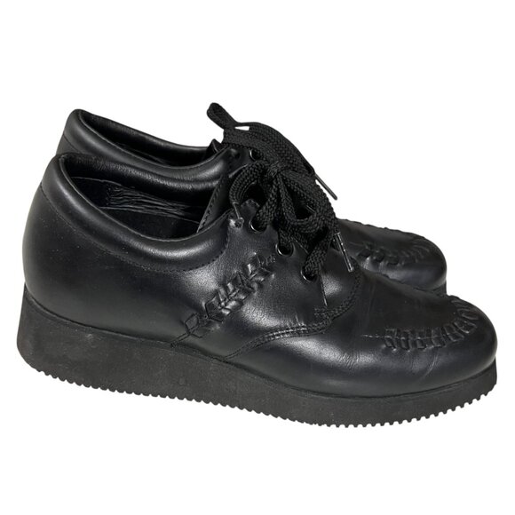Drew‎ Bounce II Orthopedic Black Leather Lace-Up Shoes Vibram Sole Size 8 - Picture 2 of 9